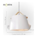 PENDENTE LEON BRANCO ALUMINIO MADEIRA 30473 MANTRA - Miniatura
