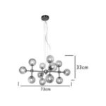 PENDENTE METAL VIDRO ÂMBAR ESFERA PD987 NEWLINE - Miniatura