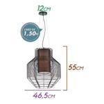 PENDENTE NET PRETO 55×46,5cm PD015L BELLA - Miniatura