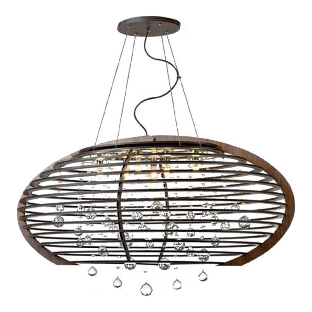 PENDENTE OVAL HORIZONTAL COM CRISTAIS MPD-208 BABILUX