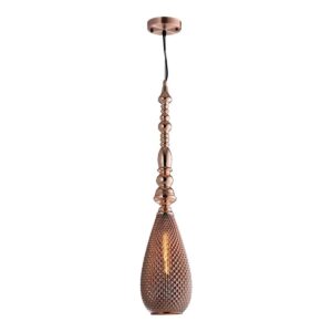 PENDENTE PYLON E27 DE VIDRO ROSÊ CH71102-A CHANDELIE