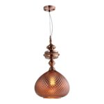 PENDENTE PYLON E27 DE VIDRO ROSÊ CH71102-C CHANDELIE - Miniatura