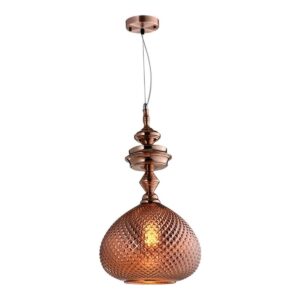 PENDENTE PYLON E27 DE VIDRO ROSÊ CH71102-C CHANDELIE