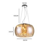 PENDENTE SIDNEY 6L G9 DE VIDRO METALIZADO ÂMBAR 500X230MM BLL03-A CHANDELIE - Miniatura