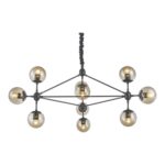 PENDENTE SPUTNIK PRETO 10L E27 CH2750-3 CHANDELIE - Miniatura