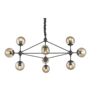 PENDENTE SPUTNIK PRETO 10L E27 CH2750-3 CHANDELIE