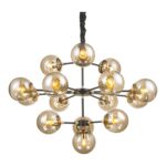 PENDENTE SPUTNIK PRETO E DOURADO 15L E27 CH2751-1 CHANDELIE - Miniatura
