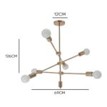 PENDENTE SPUTNIK ROSE SINGLE 6L E27 CH2753-1 CHANDELIE - Miniatura