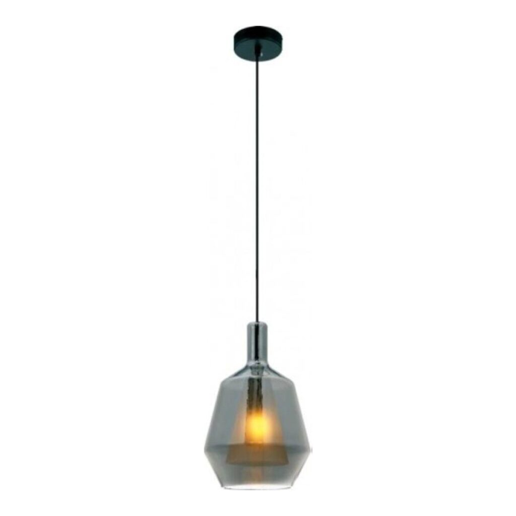 PENDENTE VIDRO FUMÊ/BRANCO 16x26cm PD1095 NEWLINE