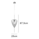 PENDENTE VIDRO METAL CUPULA FUME 25×26,5cm PD1292-FM NEWLINE - Miniatura