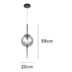 PENDENTE VIDRO METAL FUME 20x58CM PD1294FM NEWLINE - Miniatura