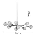 PENDENTE VIXEN 9 BRAÇOS METAL/VIDRO PD1172 NEWLINE - Miniatura
