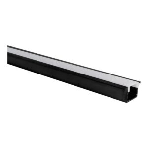 PERFIL LED EMBUTIR PRETO 25MM 2M C/ MOLAS