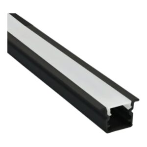 PERFIL P/FITA LED BABY EMBUTIR PRETO 8MM 2M GAYA