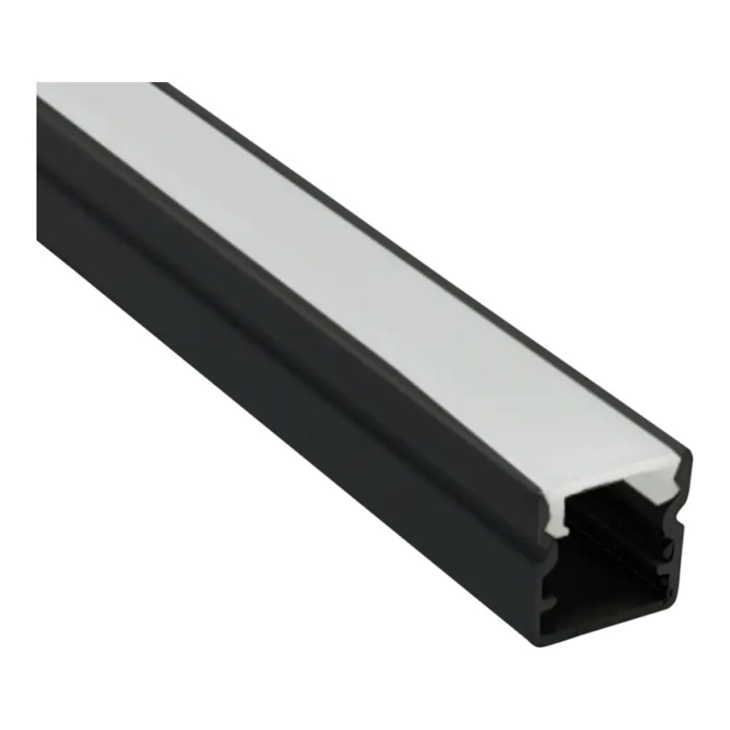 PERFIL P/FITA LED BABY SOBREPOR PRETO 8MM 2M GAYA