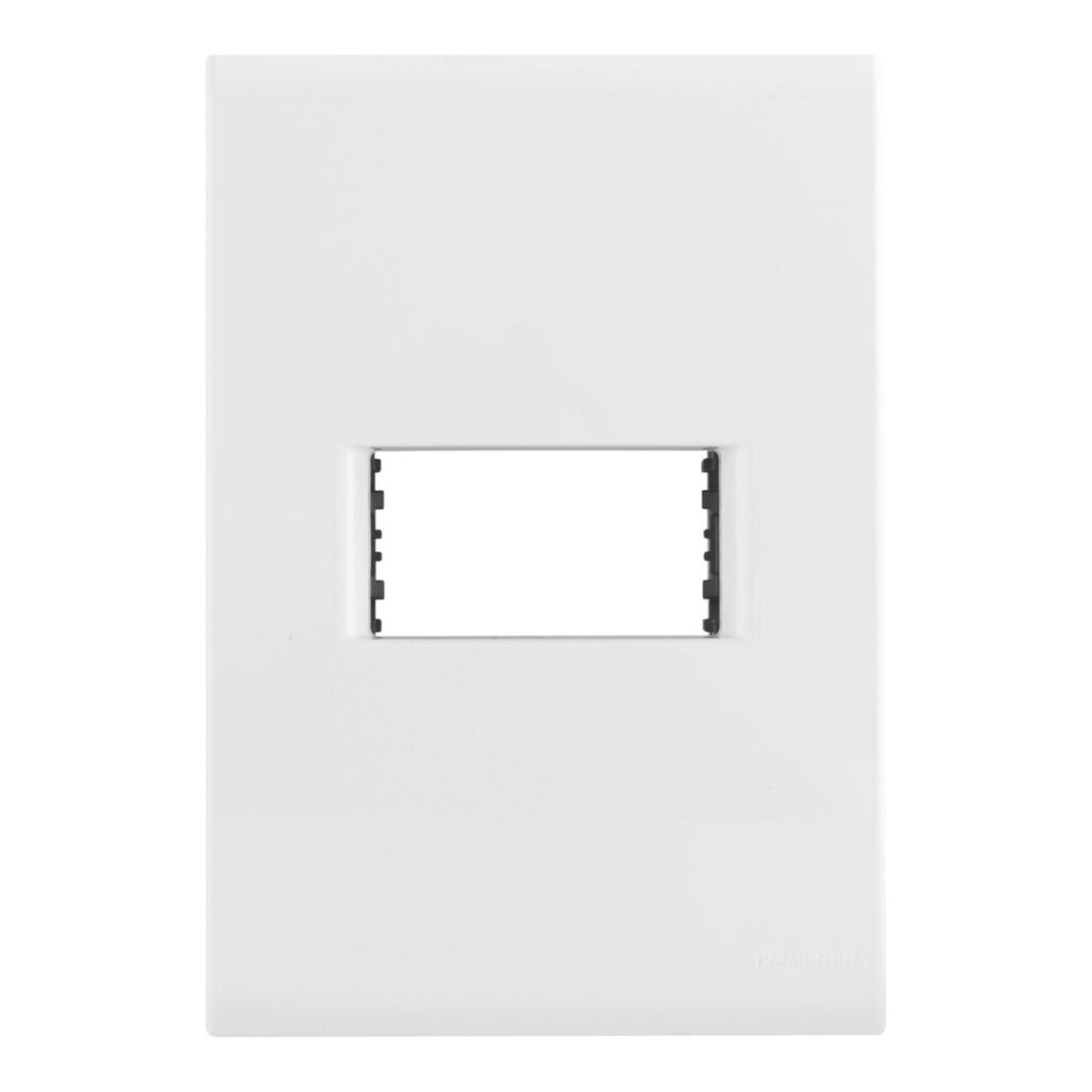 Placa 4×2 com 1 Posto Horizontal Tramontina Liz Branca – Ref. 57106004