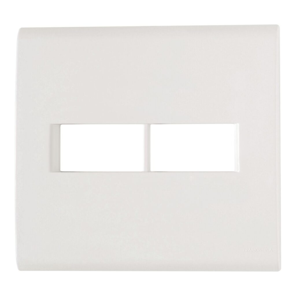Placa 4×4 com 2 Postos Tramontina Liz Branca – Ref. 57106023