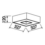PLAFON CHESS QUADRADO COBRE 327x120mm 170CO NEWLINE - Miniatura
