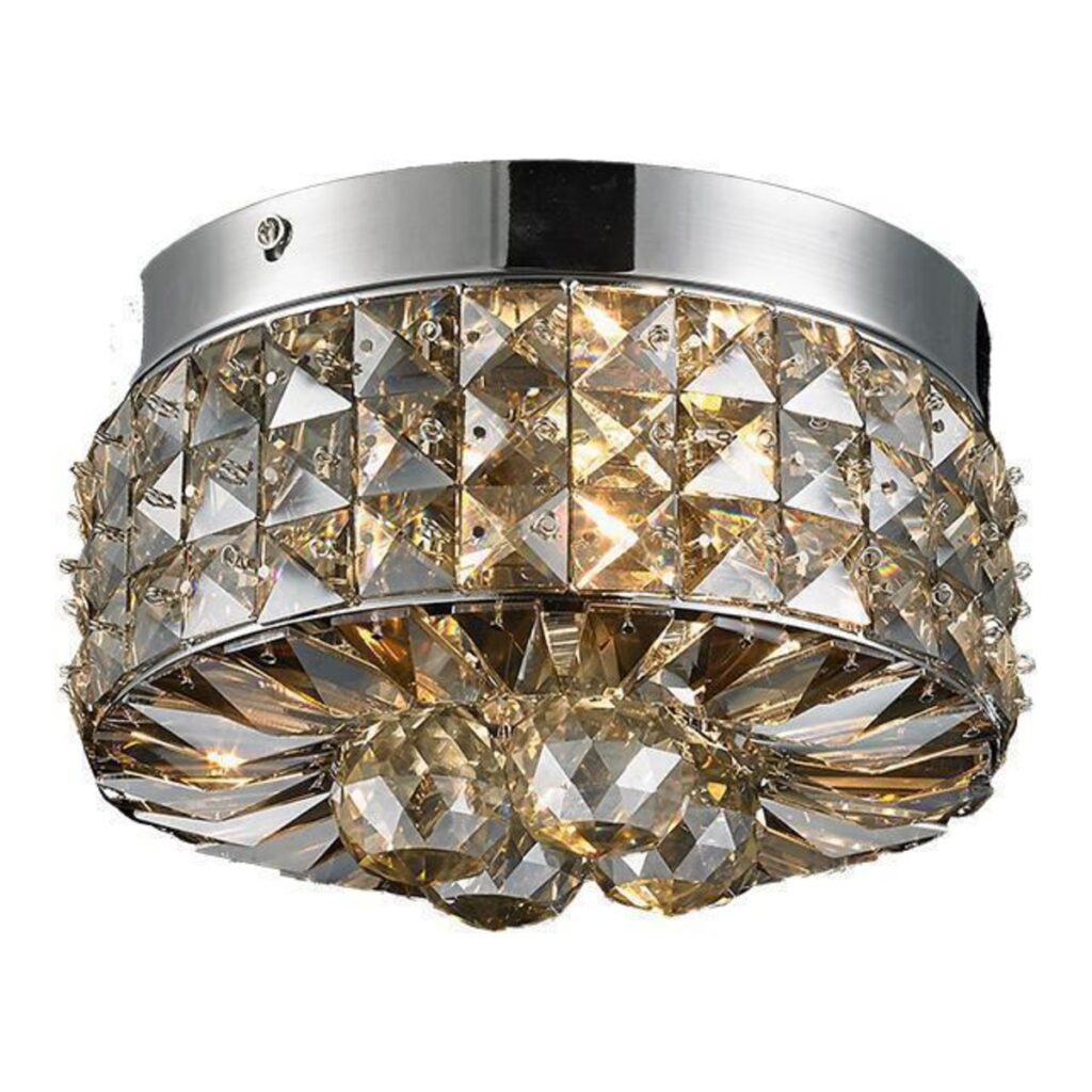 PLAFON CORALLO 3L G9 REDONDO DE CRISTAL K9 CONHAQUE CH3019-1CQ CHANDELIE