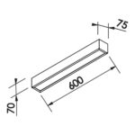 PLAFON SOBREPOR V PRETO 75x600x70mm 460LED3-PT NEWLINE - Miniatura