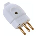 Plugue Macho 2P+T 10 A 250 V Tramontina Branco – Ref. 57402003 - Miniatura