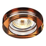 SPOT EMBUTIDO ESTOCOLMO 1L GU10 DE CRISTAL REDONDO COBREADO CH0007 CHANDELIE - Miniatura