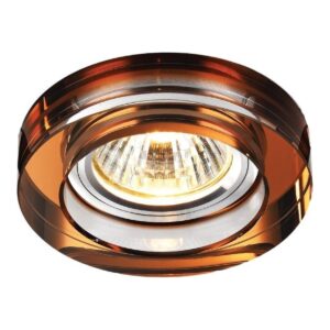 SPOT EMBUTIDO ESTOCOLMO 1L GU10 DE CRISTAL REDONDO COBREADO CH0007 CHANDELIE