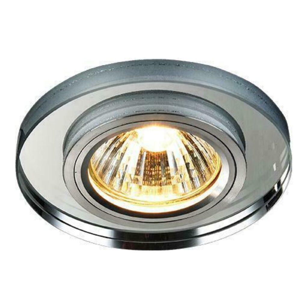 SPOT EMBUTIDO ESTOCOLMO 1L GU10 DE CRISTAL REDONDO ESPELHADO CH0145 CHANDELIE