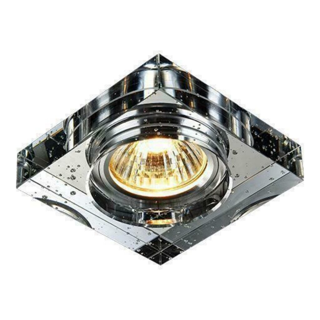 SPOT EMBUTIDO ESTOCOLMO CRISTAL QUADRADO COM BOLHAS CH0137-B CHANDELIE