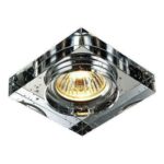 SPOT EMBUTIDO ESTOCOLMO CRISTAL QUADRADO COM BOLHAS CH0137-B CHANDELIE - Miniatura