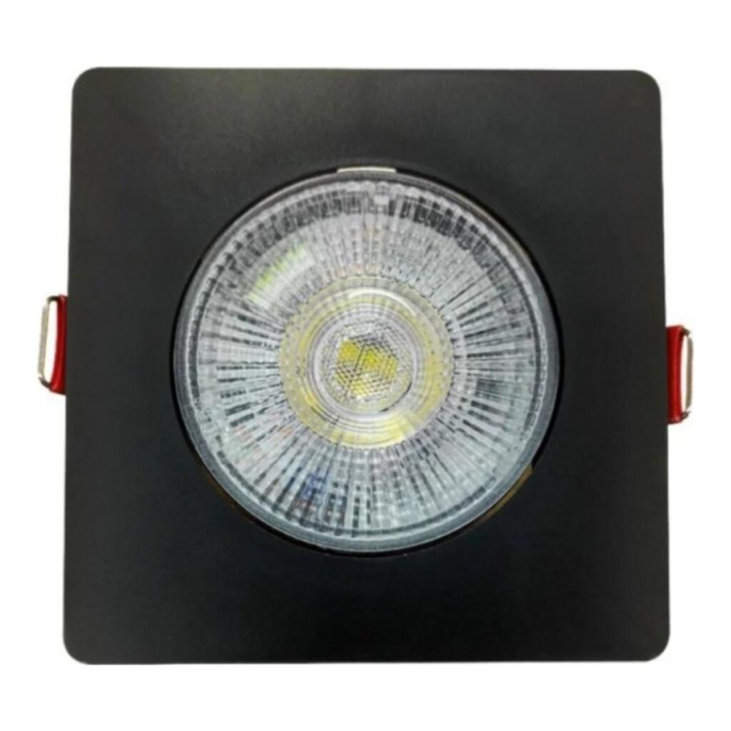 SPOT EMBUTIDO QUADRADO 5W 3000K MR16 PRETO
