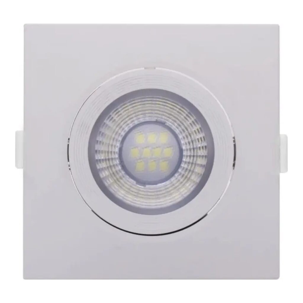 Spot Embutir LED Quadrado 6W MR16 3000K Bivolt Branco Empalux